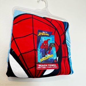 Disney Spiderman Marvel Boy Beach Pool Towel 28 x 58 Red Blue 100% Cotton